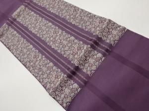 縞に花葉模様織出し名古屋帯